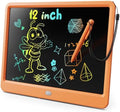 KOKODI LCD Writing Tablet, 12 Inch Colorful Toddler Doodle Board Drawing Tablet, Erasable Reusable Electronic Drawing Pads, Educational and Learning Toy for 3-6 Years Old Boy and Girls(Orange)