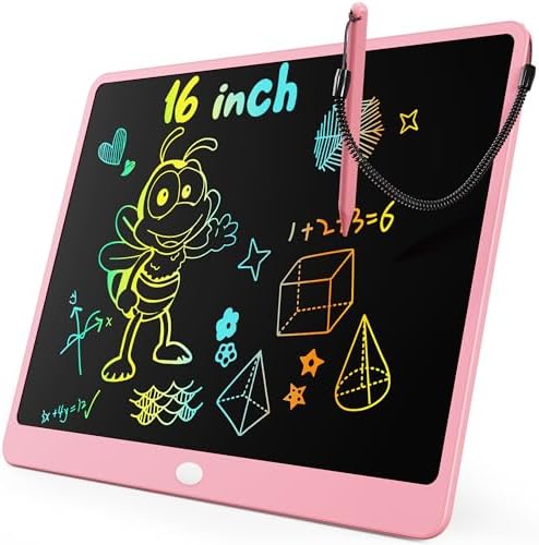KOKODI LCD Writing Tablet, 16 Inch Colorful Toddler Doodle Board Drawing Tablet, Erasable Reusable Electronic Drawing Pads, Educational and Learning Toy for 3-6 Years Old Boy and Girls