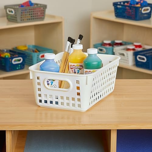Really Good Stuff Medium Plastic Book Baskets, 11" x 7.5" x 4.5", 6-Pack