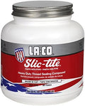 LA-CO 42049 Slic-Tite Premium Thread Sealant Paste with PTFE, Non Hardening, -50 to 500 Degree F Temperature, 1 qt Jar with Brush in Cap, Made in USA