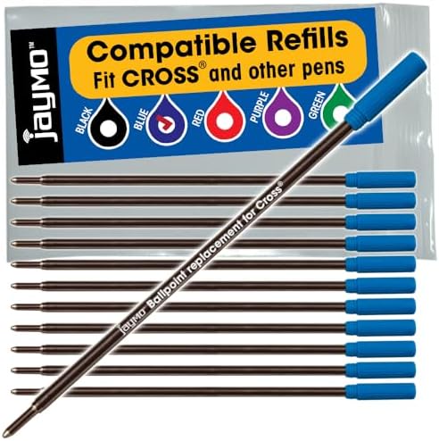 Replacement for Cross 8511 - Ballpoint Pen Refill - 12 Blue