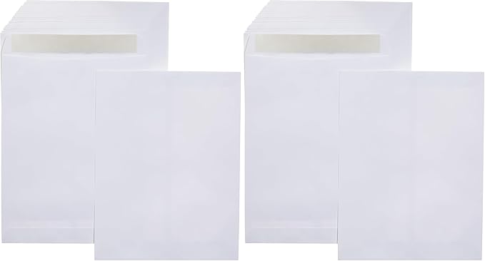 Amazon Basics Catalog Mailing Envelopes, Peel and Seal, 10 x 13 Inch, White, 200-Pack