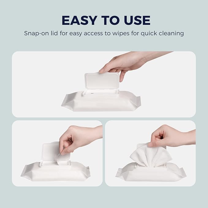 LOUKIN Dry Erase Wipes, Whiteboard Cleaning Wipes, Non-Toxic Cleaning Wipes for Whiteboard, 50 Wipes Per Pack