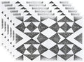 Batmerry Houndstooth Black White Linen Placemats Set of 6, Plaid Abstract Fashion Geometric Washable Table Mats for Kitchen Table Thickened Heat Insulation Dining Set Indoor Outdoor 12X18 in