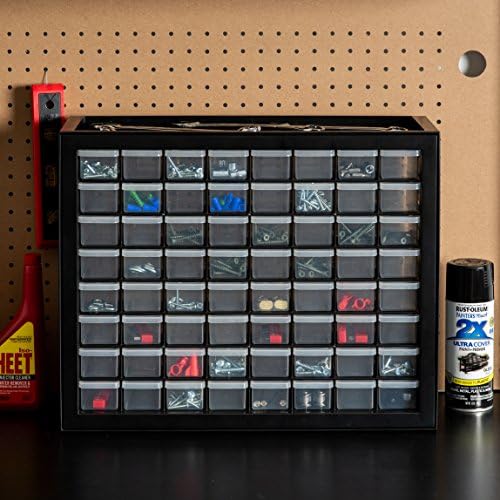 IRIS USA 64-Drawer Screw Organizer, Hardware Storage, Made in USA, Black