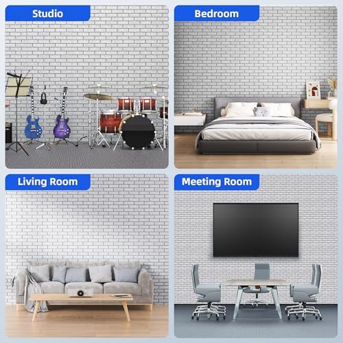 12 Pack Acoustic Panels with Self Adhesive Sound Proof Foam Panels for Wall