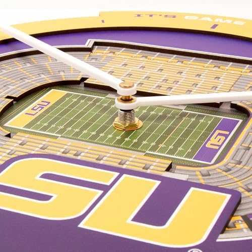 YouTheFan NCAA LSU Tigers StadiumView 3D Wall Clock