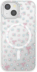 PopSockets iPhone 15 Phone Case with MagSafe, Wireless Charging Compatible, Bow - Bows & Blooms
