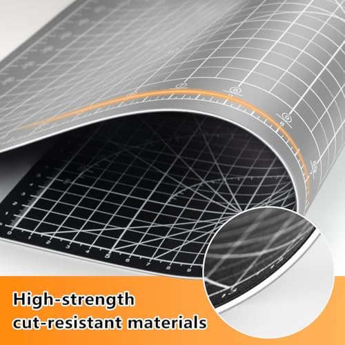 Ecraft Large Self Healing Cutting Mat: 24" x 36" Double Sided 5-Ply Hobby Mat, A1 Rotary Cutting Sewing Mat for Crafts, Fabric,Sewing,Quilting,Scrapbooking,Projects,Grey/Black