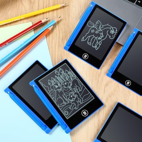 Nezyo 16 Pack 4.5 Inch Mini LCD Writing Tablet for Kids,Blue