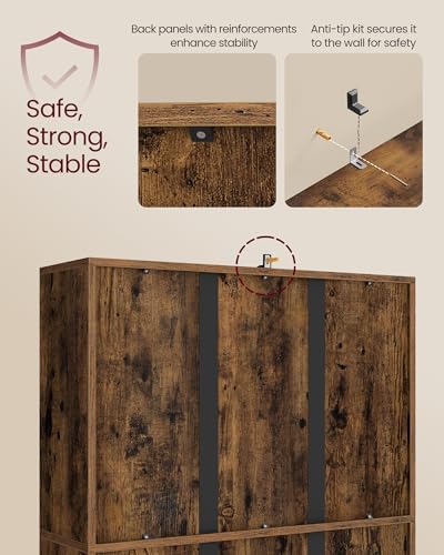 VASAGLE 4-Tier Bookshelf, Storage Organizer, 31.5 x 9.4 x 42.5 Inches