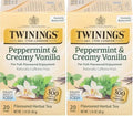 Twinings Peppermint & Creamy Vanilla Herbal Tea Individually Wrapped Bags, 20 Count (Pack of 2), Formerly Buttermint, Naturally Caffeine-Free, Enjoy Hot or Iced