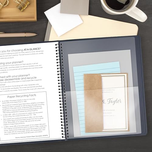 AT-A-GLANCE 2027 Planner, Monthly, 15-Month Jan-Mar, 9" x 11", Unruled Daily Blocks, Navy (702602027)