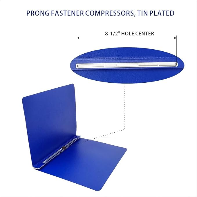 Fiberboard Binder, 8.5 Inch Centers, 3 Inch Capacity, Letter Size, for Pressboard Report Cover,12 per Box (Blue)