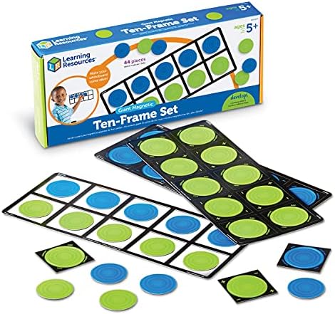 Learning Resources Giant Magnetic Ten Frame Set - Math Manipulatives, Teacher Supplies, Back to School, Ages 5+