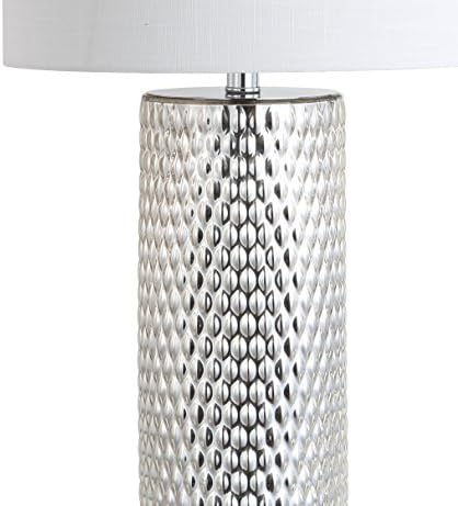 JONATHAN Y Isabella Table Lamp Studded Glass 30", Silver