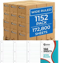 Rosmonde 172800 Sheets Loose Leaf Paper Bulk, 1152 Pack, Wide Ruled Paper