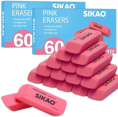 Pink Erasers, 120 Pack Pencil Erasers