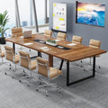 Tribesigns 8FT Conference Table, 94.49 L x 47.24 W x 29.53 H Inches Large Meeting Podcast Table for 10 People, Business Style Wooden Training Table with Strong Metal Frame for Office Conference