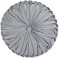 Lush Decor Round Pleated Soft Velvet Decorative Throw Pillow, 1 Count, 15" Diameter, Dark Gray - Plush Round Pillow, Seat Cushion, Decorative Pillows For Bed, Couch, Or Chair