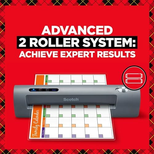 Scotch Thermal Laminator and Pouch Bundle, 2 Roller System, Laminate up to 9" Wide (TL901X) with Scotch Laminating Pouches, 200-Pack (TP3854-200)