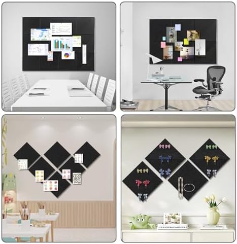48" x 36" Large Cork Board Alternative&Felt Bulletin Board, Black