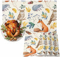 Fall Placemats Set of 4, Autumn Animal Place Mats Owl Bird Fox Leaves Tablemats Harvest Thanksgiving Placemat Table Decoration for Kitchen Table Holiday Dinner Party Autumn Home Decor