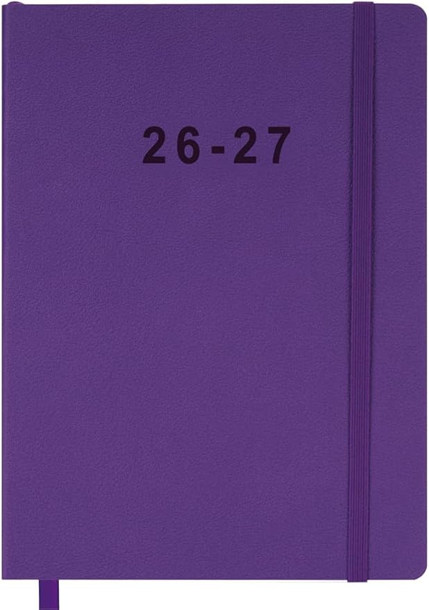 2026-2027 Planner - Weekly and Monthly Planner, Oct 2026 - Dec 2027, Vegan Leather Cover, Elastic Closure, 7"x9.25", Purple