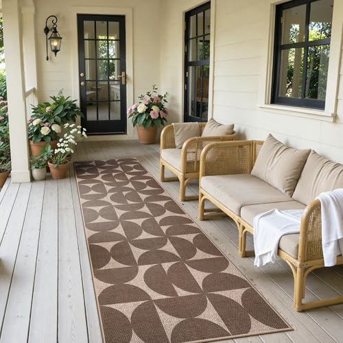 Lahome Semi Circle Easy Jute Non Slip Kitchen Runner, 2x8 Hallway Runner