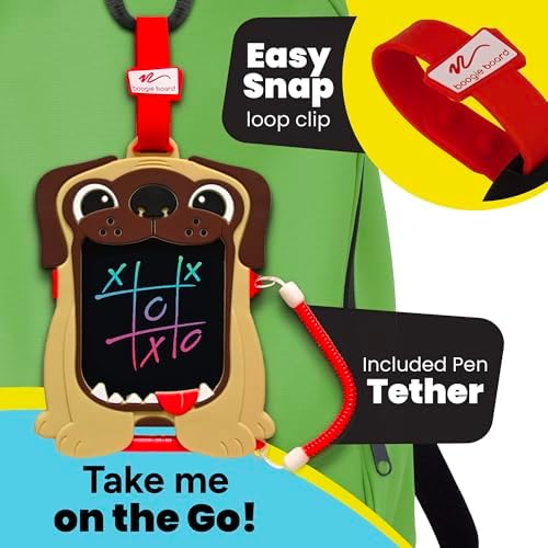 Boogie Board Sketch Pals Capybara 4” LCD Writing Tablet for Kids – Reusable Mess-Free Drawing Pad with Tethered Stylus – Clip-On Travel Doodle Board Toy – Ages 3+