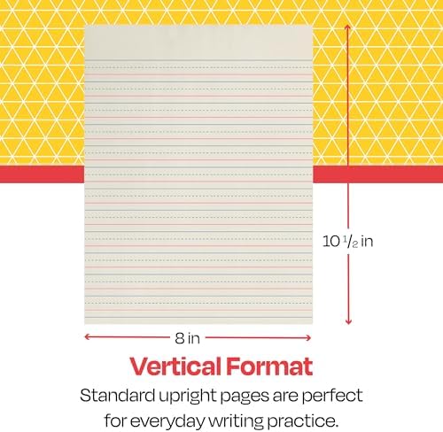 School Smart Zaner-Bloser Writing Paper, Handwriting Practice Lined Paper, Grade 3 to 4 Learning, 3/8 Inch Rule, 8 x 10-1/2 Inches, 500 Sheets