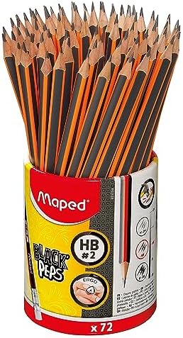 Maped - Black'Peps #2 - Ergonomic Triangular Graphite Pencil - 72 Count