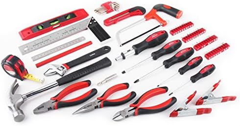 Apollo Tools 71 Piece Complete Household Tool Set, Red DT0204