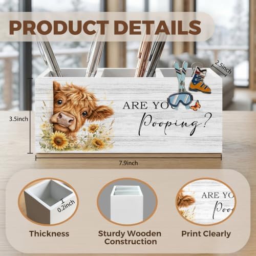 Funny Cute Highland Cow Pencil Pen Holder for Desk Organizer
