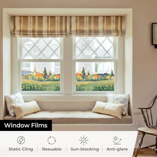 ADD.HERES Stained Glass Window Film, Window Film Decorative, 17.5 x 39.37in