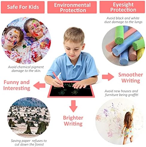15 Inch LCD Writing Tablet, Colorful Doodle Board Drawing Pads, Educational Birthday Gift Toys for 3-6 Years Old Kids Toddler (Pink)