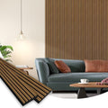 SMARTSTANDARD Wood Slat Acoustic Wall Panels 2 Pack 94"x23.6" Classic Oak