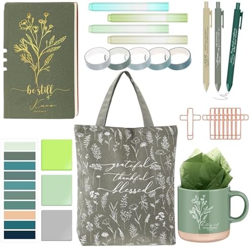 Reallnaiv Housekeeping Mug Bag Notebook Highlighter Pen Note, Green