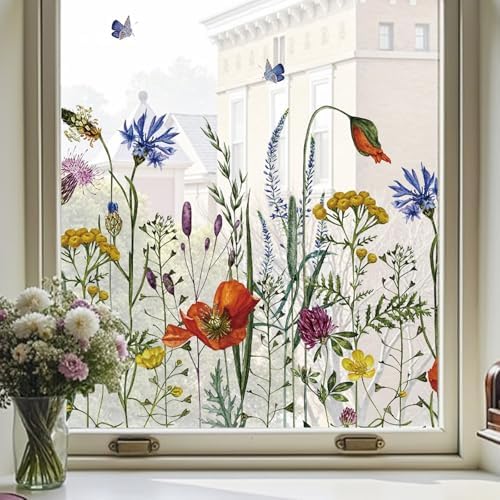 ADD.HERES Stained Glass Window Film, Static Cling Window Film,17.5 x 78.7in