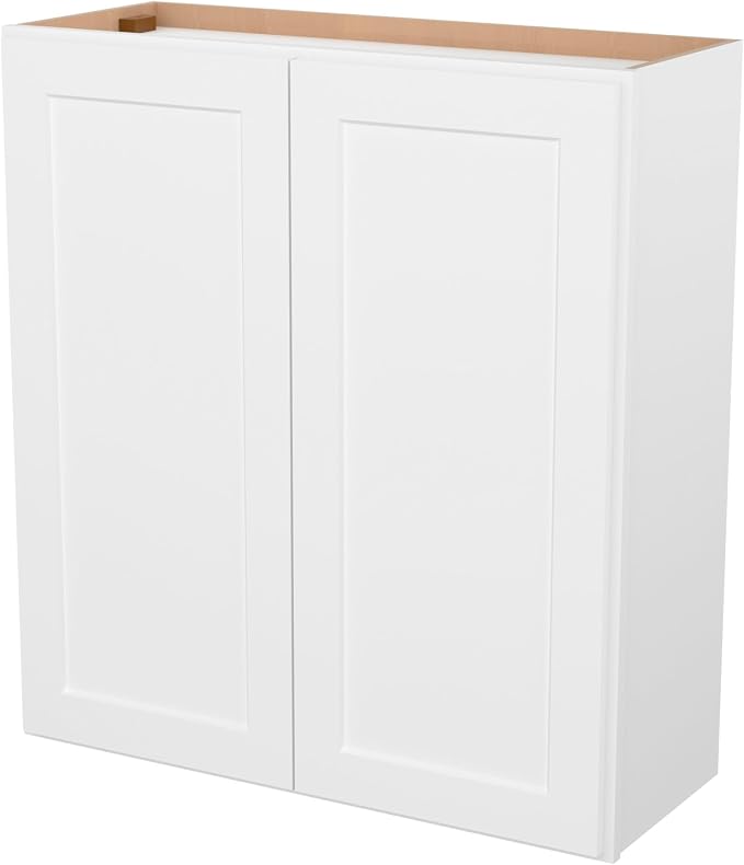 Furinno Shaker Wall Kitchen Cabinet 2-Doors-2 Shelves, Ready to Assemble, 12 D x 33 W x 36 H, White