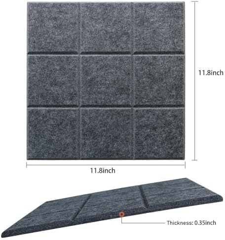 Large Cork Board Felt Board Tiles for Walls with 60 Push Pins, 11.8"x11.8" Pack of 12 Pin Board Notice Boards for Home Office Kitchen, Bulletin Board Wall Tiles for Photos Memos