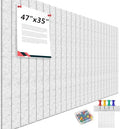 Large Cork Board for Office White Grey Felt Board Alternative-12 Pack Felt Wall Tiles for Office Wall Decor,Felt Bulletin Board Tiles,Push pin Board Wall Organizer for Office