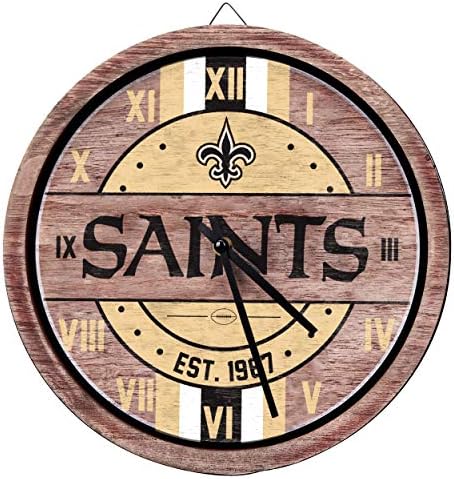 FOCO NFL Wooden Barrel Wall Clock