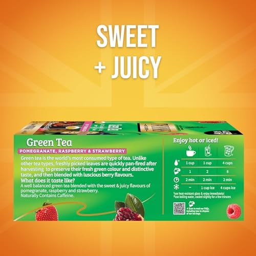 Twinings Green Pomegranate, Raspberry & Strawberry Tea Bags 100 CT (1 Pack)