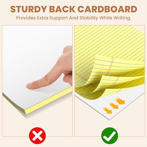 6pcs Legal Pads 8.5 x 11, Perforated Colored Notepad 8.5x11, 50Sheets/Pad