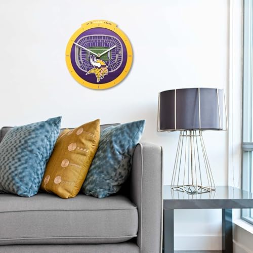YouTheFan NFL Minnesota Vikings StadiumView 3D Wall Clock