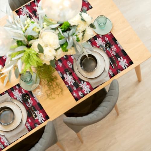 Placemats Set of 4 Washable Linen Place Mats Cloth Table Mats 12x18 Inch