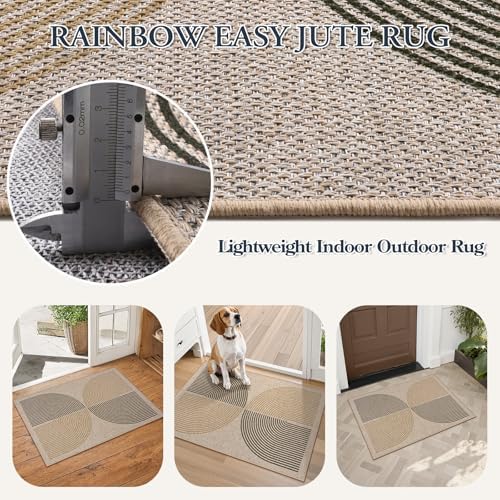 Lahome Rainbow 20"x32" Indoor Door Mat, Small Indoor Outdoor Entry Rug