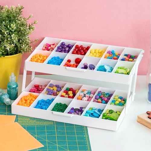 IRIS USA 2-Tier Drawer Organizer |Made in USA| 22 Dividers (2-Pack) - White
