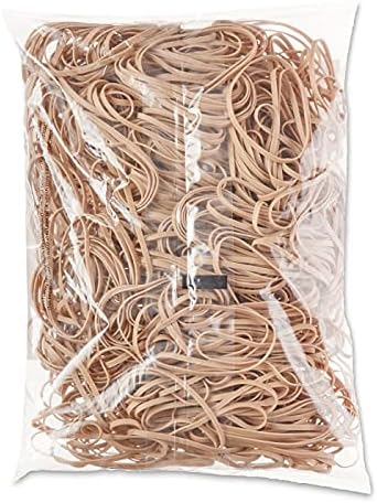 Amazon Basics Rubber Bands, Office Supplies, Size 33 (3-1/2 x 1/8 Inch), 600 Bands/1 lb Pack, 25-Pack, Tan